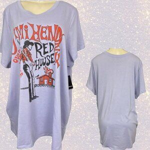 Authentic Hendrix +4 Purple Red House Jimi Hendrix Graphic Short Sleeve T-Shirt